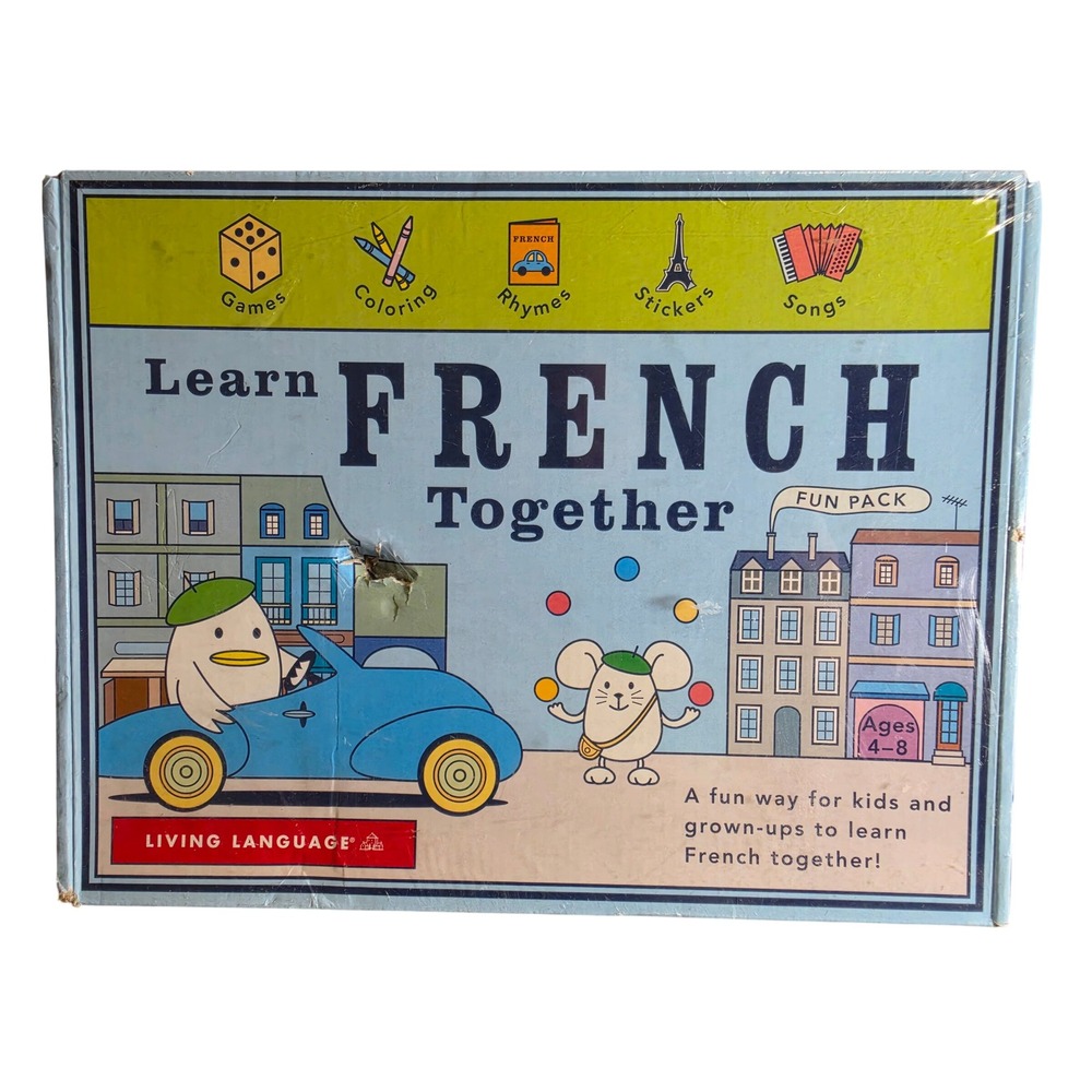 Living Language Learn French Together Fun Pack Kids Ages 4-8 3 CDs Books Sealed